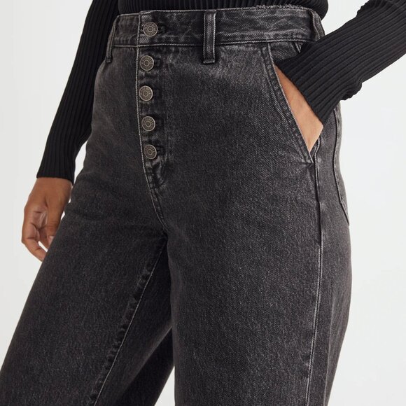 Madewell Curvy Superwide-Leg Jeans - Black - Picture 6 of 8